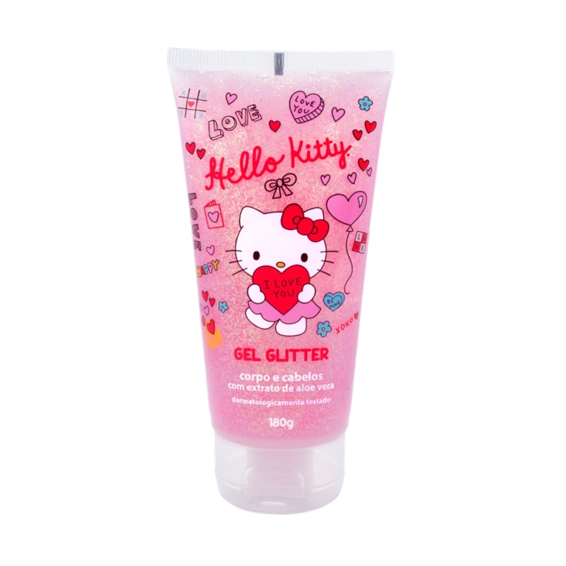 Gel Glitter Hello Kitty 180 gr Corpo e Cabelo