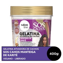 Gelatina Ativadora de Cachos Salon Line S.O.S Cachos 400 gr Manteiga de Karité