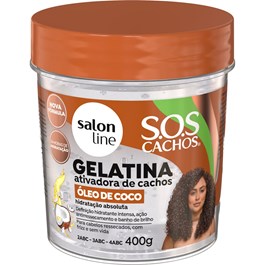 Gelatina Ativadora de Cachos Salon Line S.O.S Cachos 400 gr Óleo de Coco