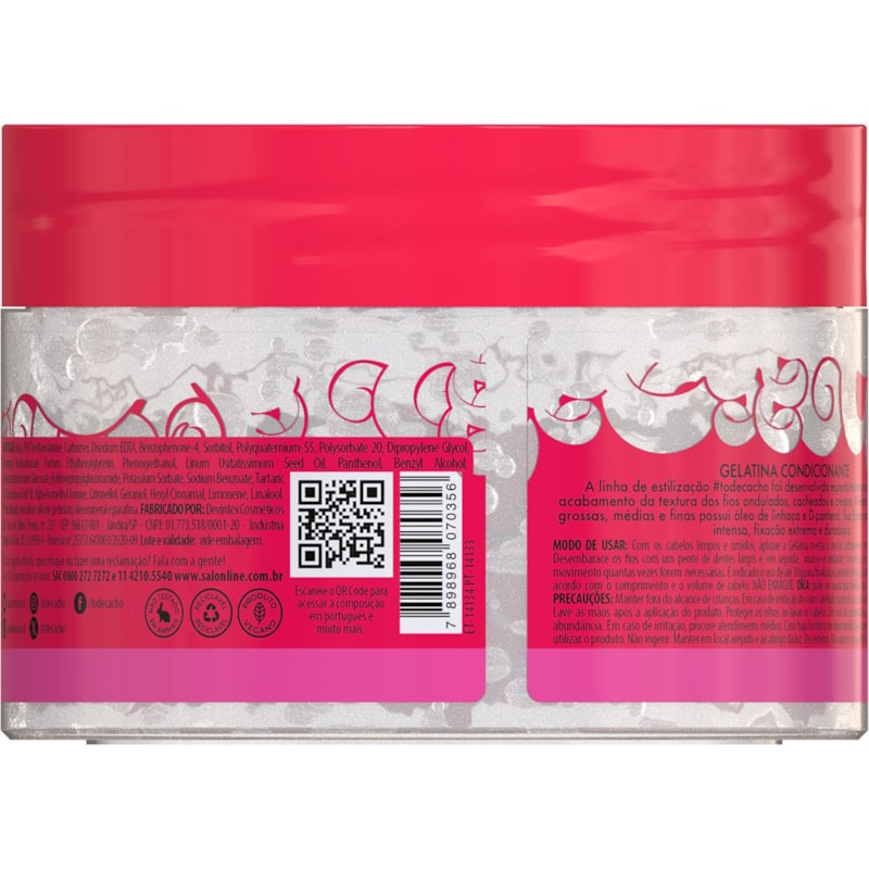 Gelatina Capilar Salon Line #todecacho 300 gr Super Fixação