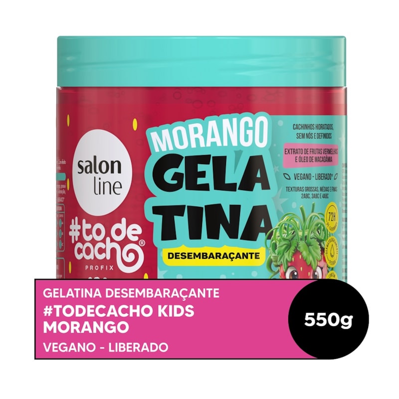 Gelatina Desembaraçante Salon Line #todecacho Kids 550 gr Morango