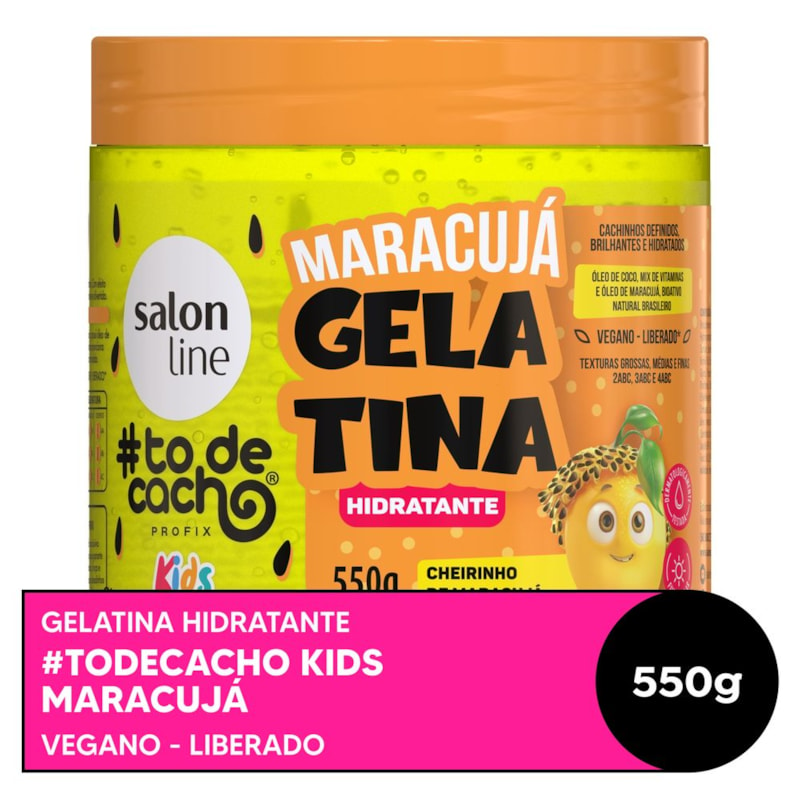 Gelatina Salon Line Kids #todecacho 550 gr Maracujá