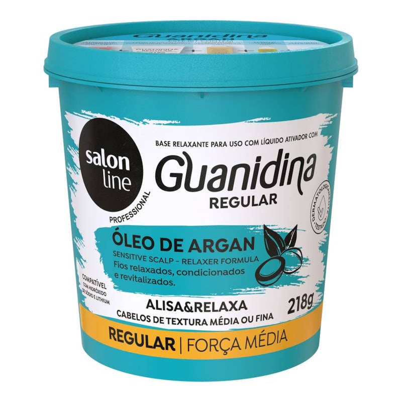 Guanidina Regular Salon Line Força Média 218 gr Óleo De Argan