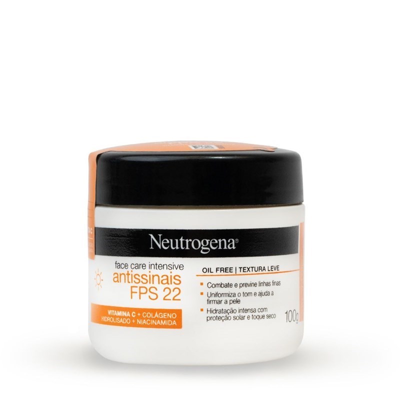 Hidratante Facial Neutrogena 100 gr Face Care Antissinais Dia FPS 22