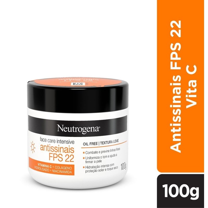 Hidratante Facial Neutrogena 100 gr Face Care Antissinais Dia FPS 22