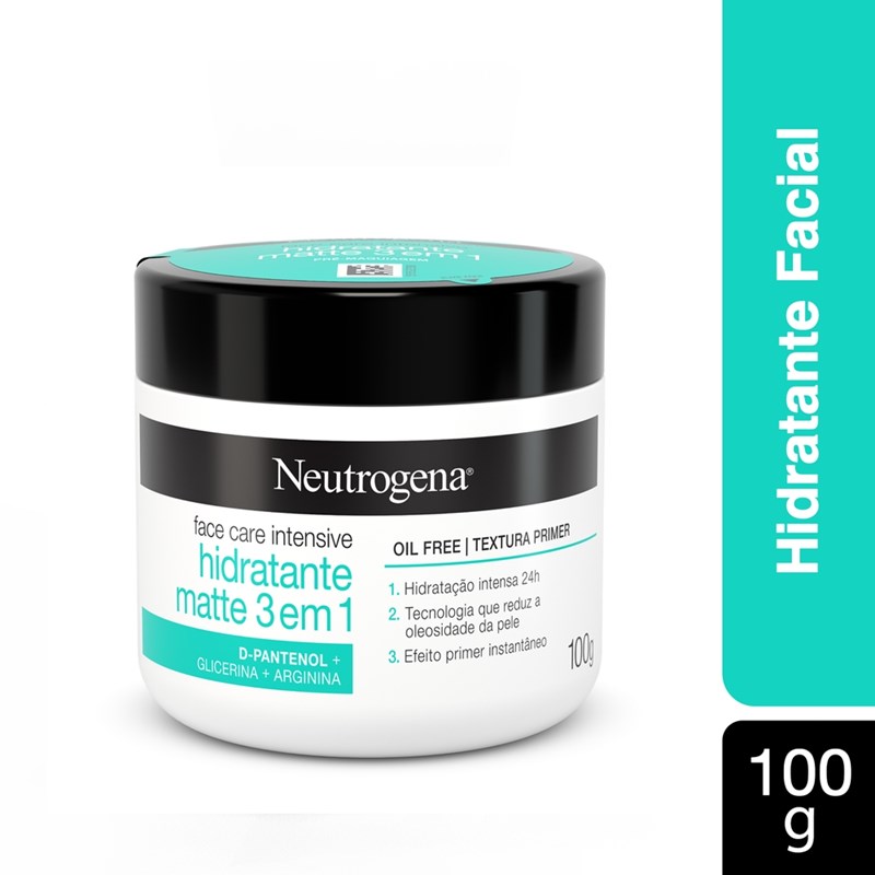 Hidratante Facial Neutrogena 100 gr Face Care Intensive Matte 3 em 1