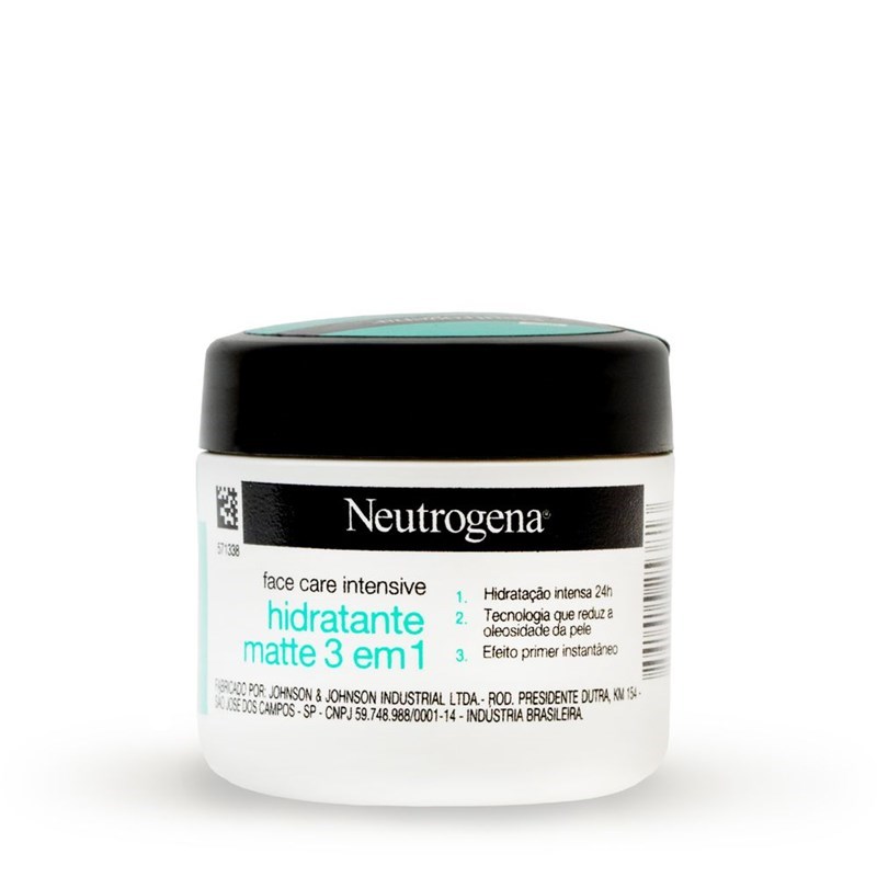 Hidratante Facial Neutrogena 100 gr Face Care Intensive Matte 3 em 1