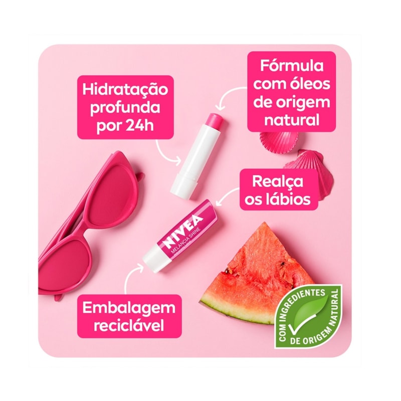 Hidratante Labial Nivea 4,8 gr Melancia Shine