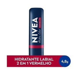 Hidratante Labial Nivea Hidra Color 4,8 gr Vermelho