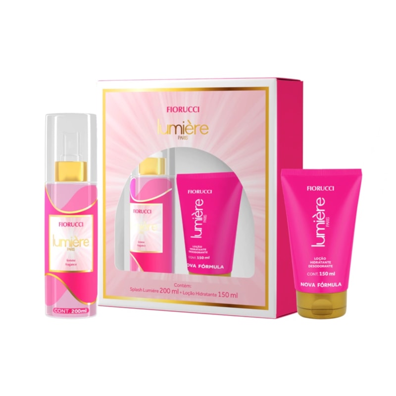 Kit Body Splash 200 ml + Loção 150 ml Fiorucci Lumière