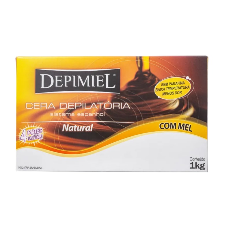 Kit Cera Depilatória Depimiel 250 gr Natural Com Mel