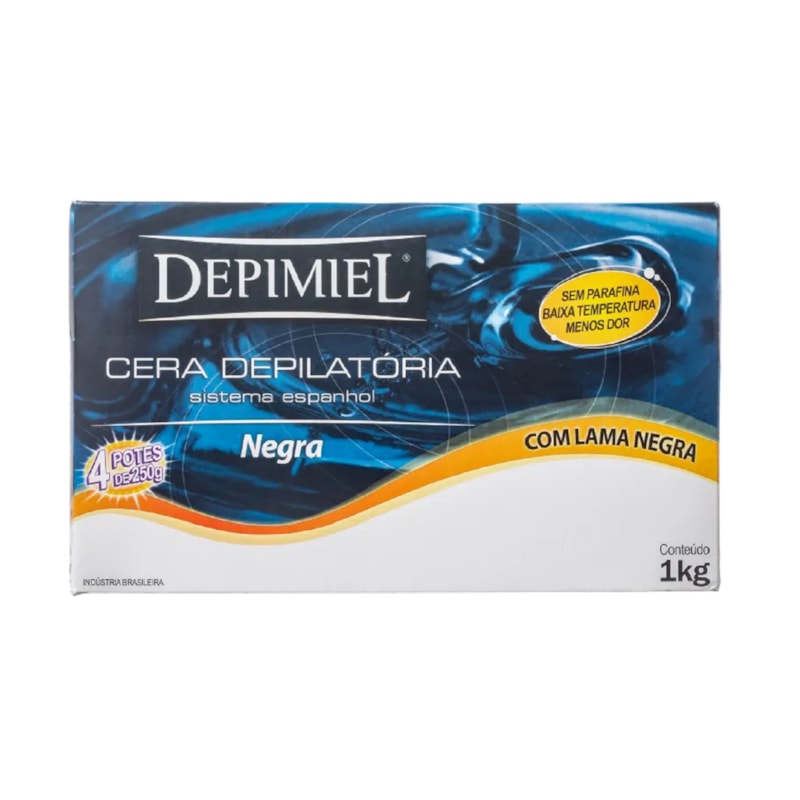 Kit Cera Depilatória Depimiel 4 Potes 250 gr Lama Negra