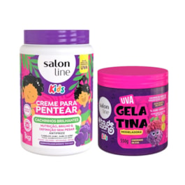 Kit Creme para Pentear + Gelatina Salon Line Uva