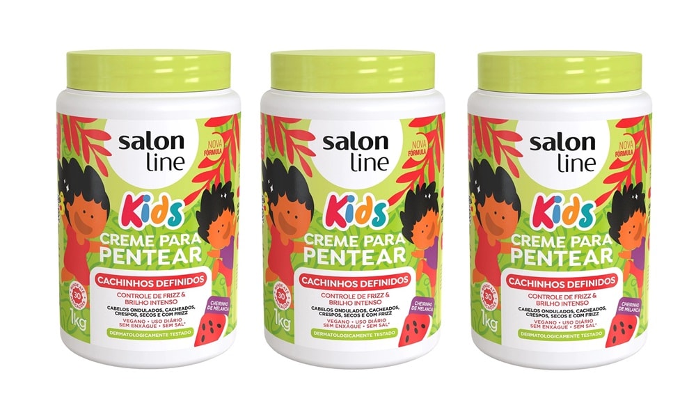 Kit Creme para Pentear Salon Line Kids 1 Kg Melancia 3 unidades