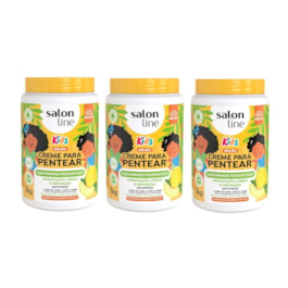 Kit Creme para Pentear Salon Line Kids 1 Kg Melão 3 unidades