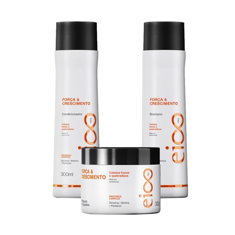 Kit Eico Pro Força & Crescimento Grátis Máscara 300 gr