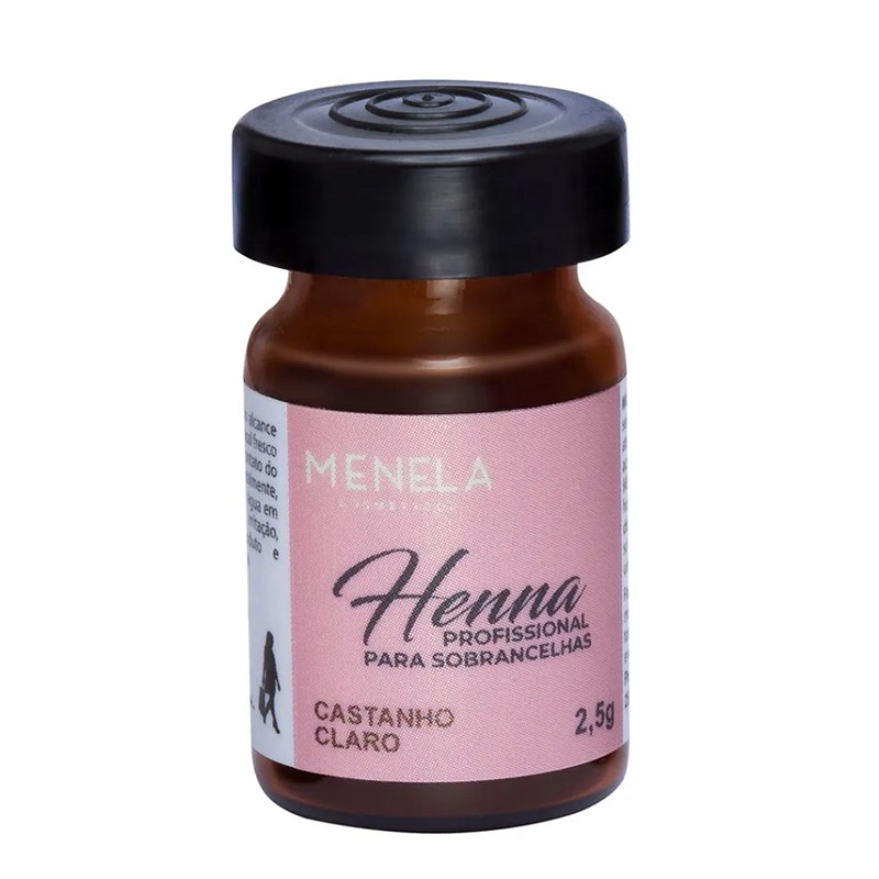 Kit Henna Para Sobrancelhas Menela 2,5 gr Castanho Claro