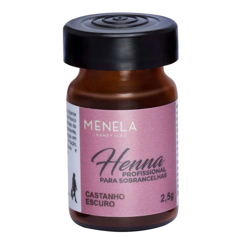 Kit Henna Para Sobrancelhas Menela 2,5 gr Castanho Escuro