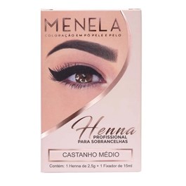 Kit Henna Para Sobrancelhas Menela 2,5 gr Castanho Médio