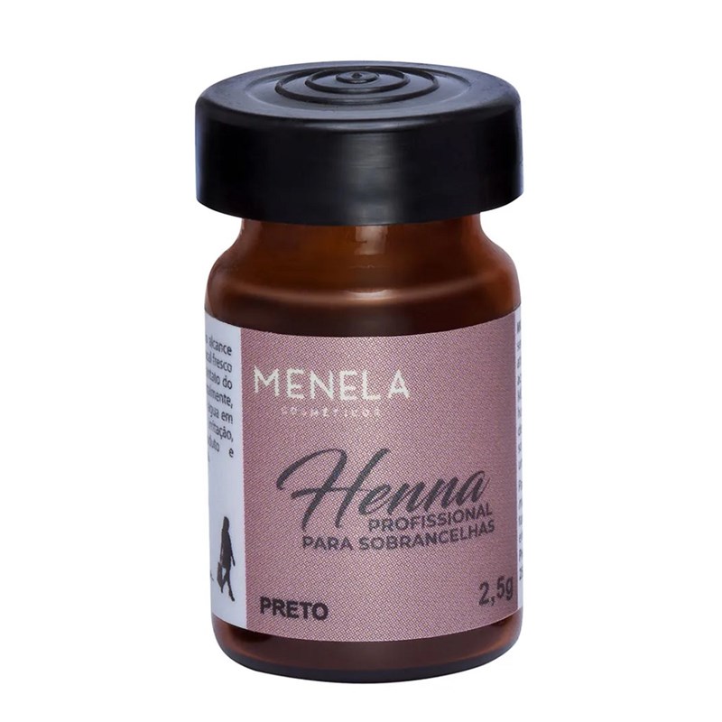 Kit Henna Para Sobrancelhas Menela 2,5 gr Preto
