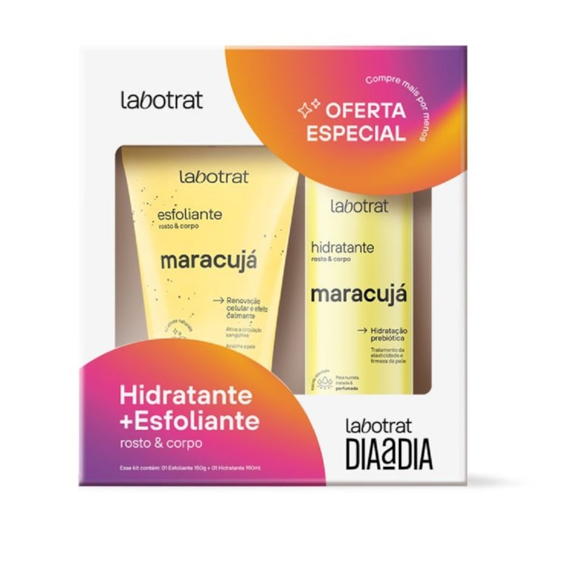 Kit Hidratante 190 ml + Esfoliante 150 gr Labotrat Maracujá