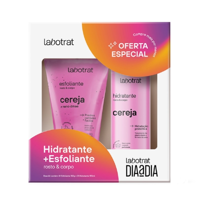 Kit Hidratante190 ml + Esfoliante 150 gr Labotrat Cereja