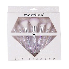 Kit Pincel Para Maquiagem Macrilan Diamond 7 Unidades