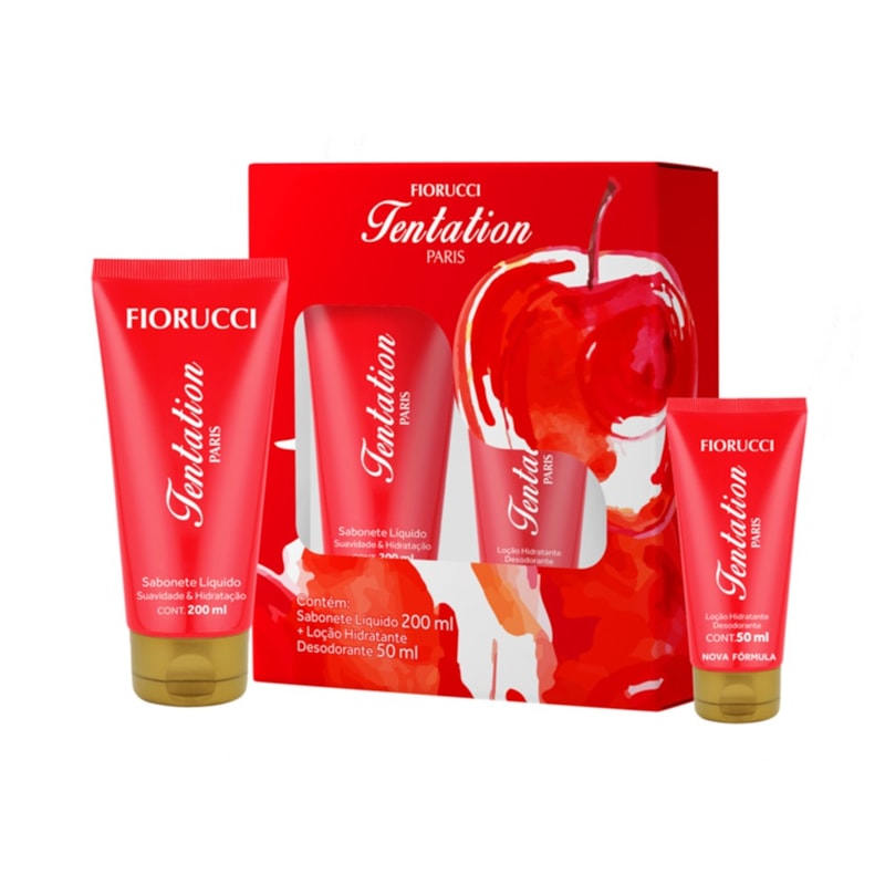 Kit Sabonete Líquido 200 ml + Loção Hidratante 50 ml Fiorucci Tentation