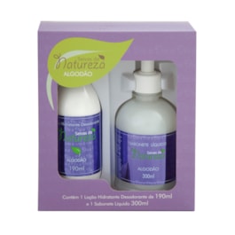 Kit Seivas da Natureza Loção Hidratante 190 ml + 1 Sabonete Líquido 300 ml Algodão Kit Seivas da Natureza Loção Hidratante 190 ml + 1 Sabonete Líquido 300 ml Algodão