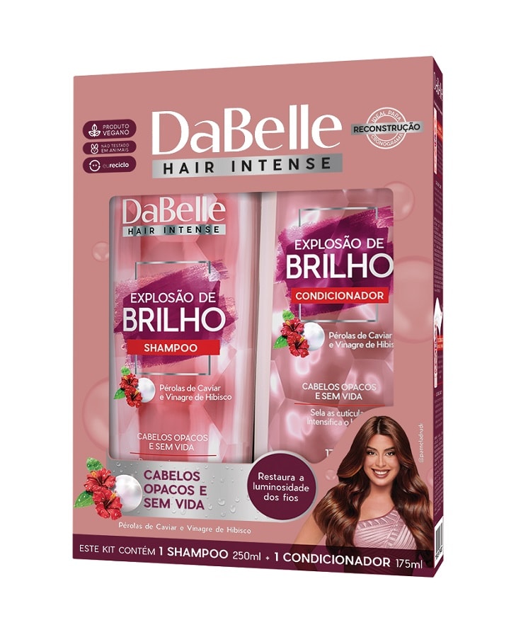 Kit Shampoo 250 ml + Condicionador 175 ml Dabelle Explosão de Brilho