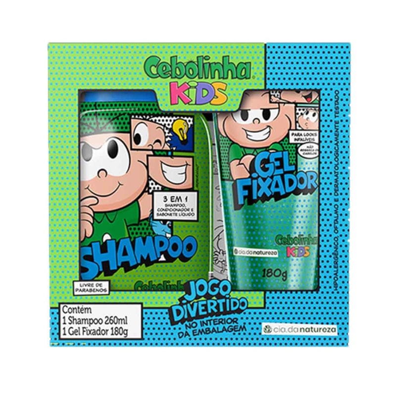 Kit Shampoo 260 ml + Gel Fixador 180 gr Cebolinha Kids