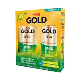 Kit Shampoo 275 ml + Condicionador 175 ml Niely Gold Detox
