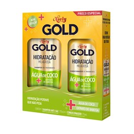 Kit Shampoo 275 ml + Condicionador 175 ml Niely Gold Hidratação Milagrosa