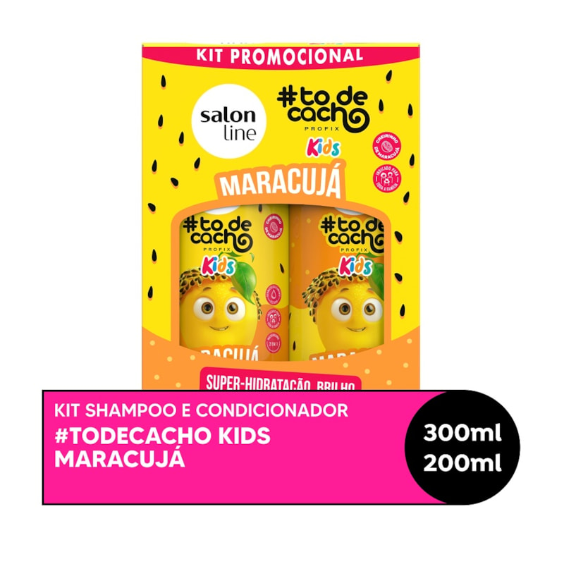 Kit Shampoo 300 ml + Condicionador 200 ml  Salon Line #todecacho Kids Maracujá