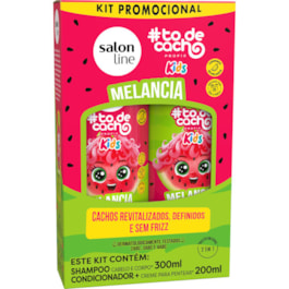 Kit Shampoo 300 ml + Condicionador 200 ml Salon Line #todecacho Kids Melancia