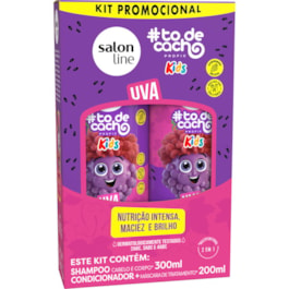 Kit Shampoo 300 ml + Condicionador 200 ml Salon Line #todecacho Kids Uva