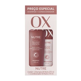 Kit Shampoo 375 ml + Condicionador 170 ml OX Nutre