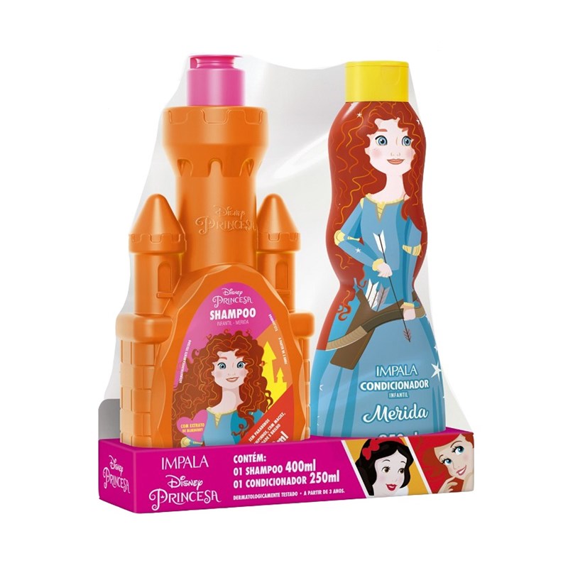 Kit Shampoo 400 ml + Condicionador 250 ml Impala Princesas Merida