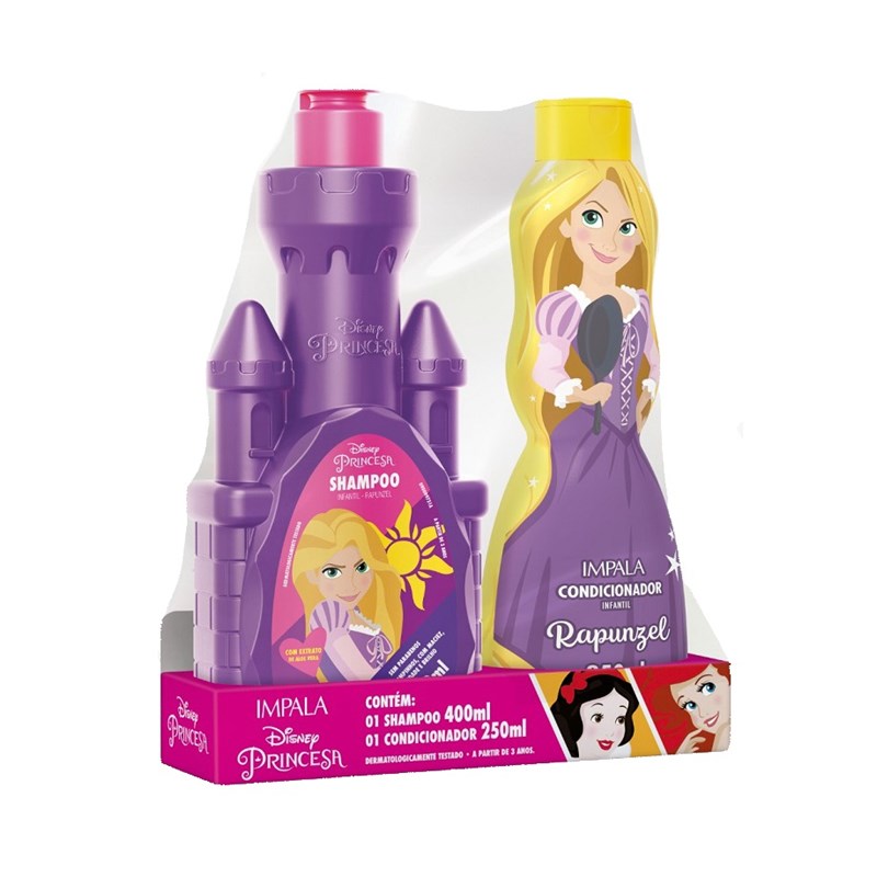 Kit Shampoo 400 ml + Condicionador 250 ml Impala Princesas Rapunzel