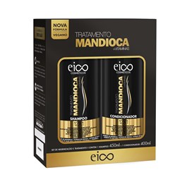 Kit Shampoo 450 ml + Condicionador 400 ml Eico Mandioca