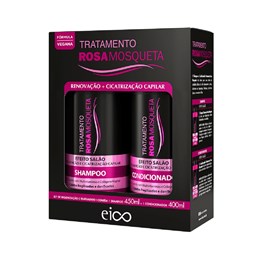 Kit Shampoo 450 ml + Condicionador 400 ml Eico Rosa Mosqueta