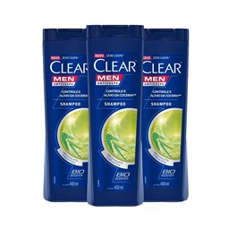 Kit Shampoo Anticaspa Clear Men 400 ml Controle e Alívio da Coceira