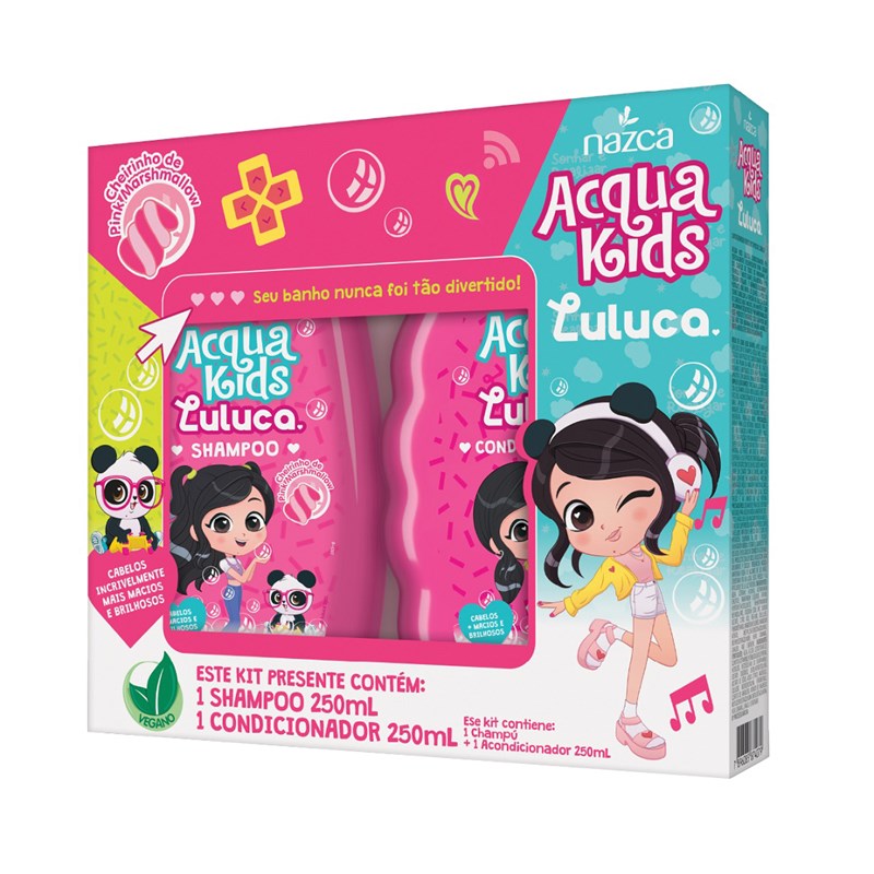 Kit Shampoo + Condicionador Acqua Kids Luluca 250 ml - LojasLivia