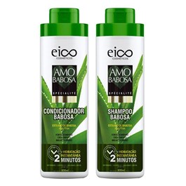 Kit Shampoo + Condicionador Eico Tratamento Profissional 800 ml Cada Amo Babosa