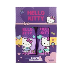 Kit Shampoo + Condicionador Hello Kitty 260 ml Cacheados e Ondulados