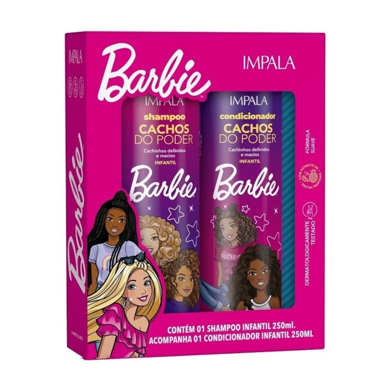 Kit Shampoo + Condicionador Impala Barbie 250 ml Cachos do Poder