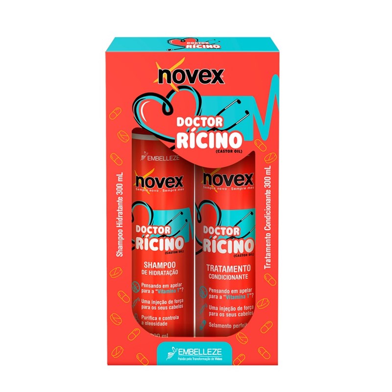 Kit Shampoo + Condicionador Novex 300 ml Doctor Rícino