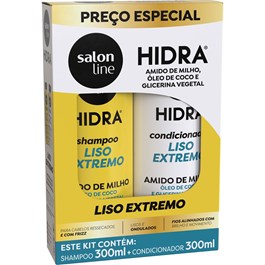 Kit Shampoo + Condicionador Salon Line Hidra 300 ml Cada Super Liso