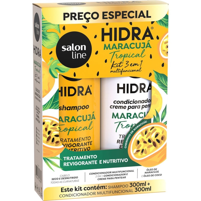 Kit Shampoo + Condicionador Salon Line Hidra 300 ml Maracujá Tropical