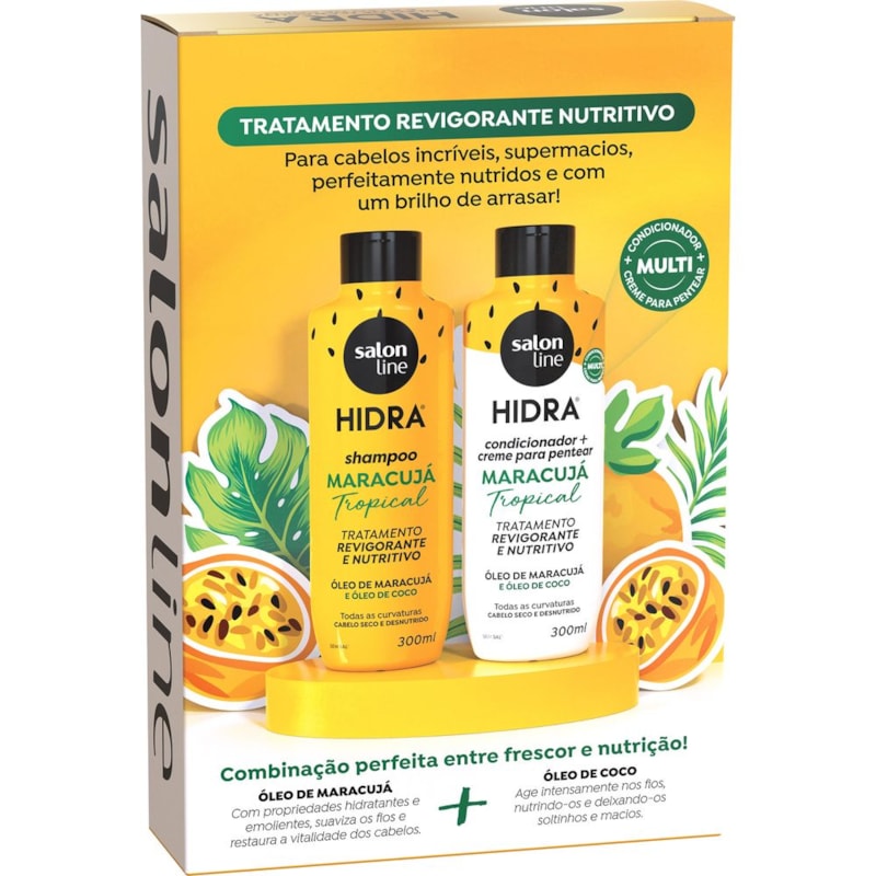 Kit Shampoo + Condicionador Salon Line Hidra 300 ml Maracujá Tropical